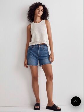 Madewell Kellen Crochet Sweater Tank Cream Size Medium